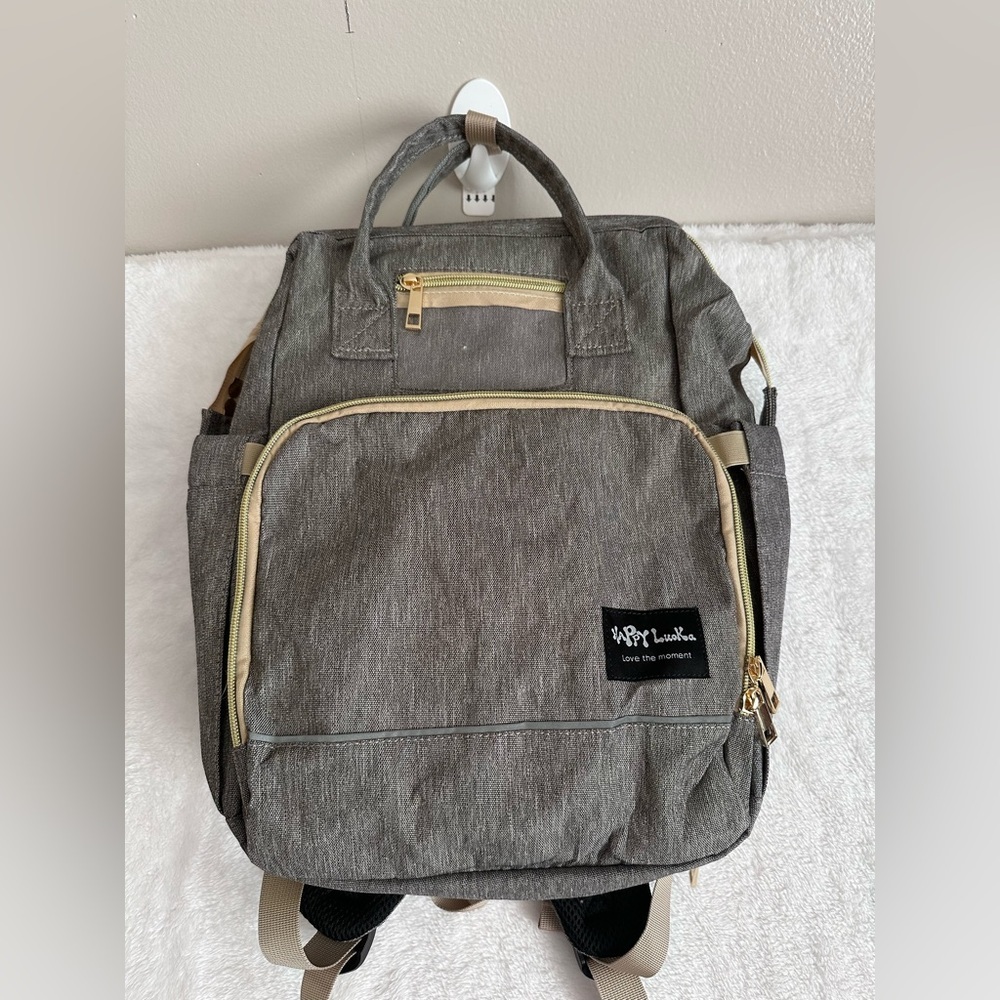 Happy Luoka brand Grey Multi-Function Diaper Bag Backpack